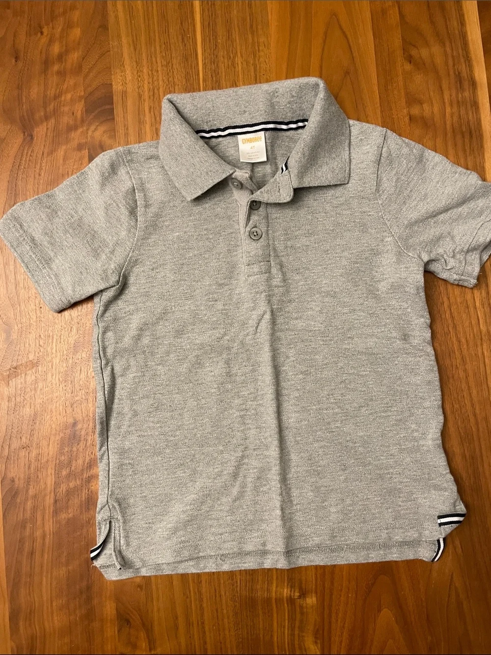 Kids Heather Gray Polo Shirt with Subtle Trim